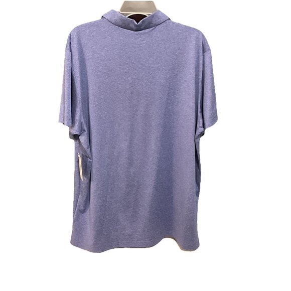 London Fog Men's Poly Textured Space Dye Polo Large Strong Blue NWT - Picture 3 of 7